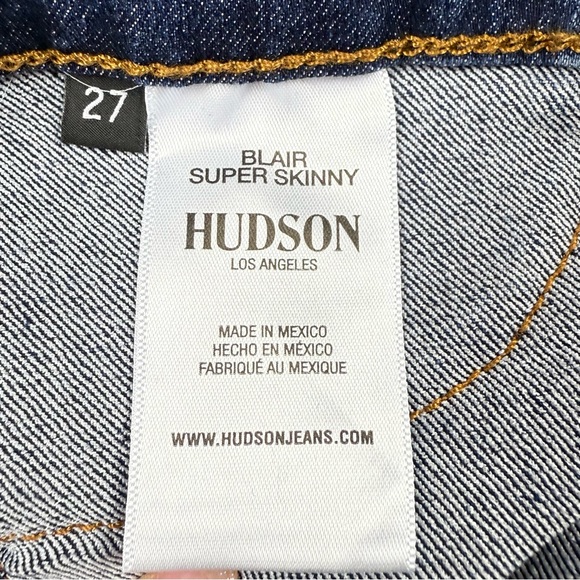 Hudson Blair Super Skinny High Rise Full Length Denim Jeans Women's Size 27 - Picture 11 of 16